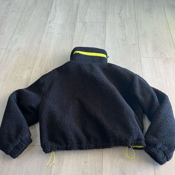ВР. Neon Faux Shearling Bomber Jacket In Black size xs - Picture 2 of 7